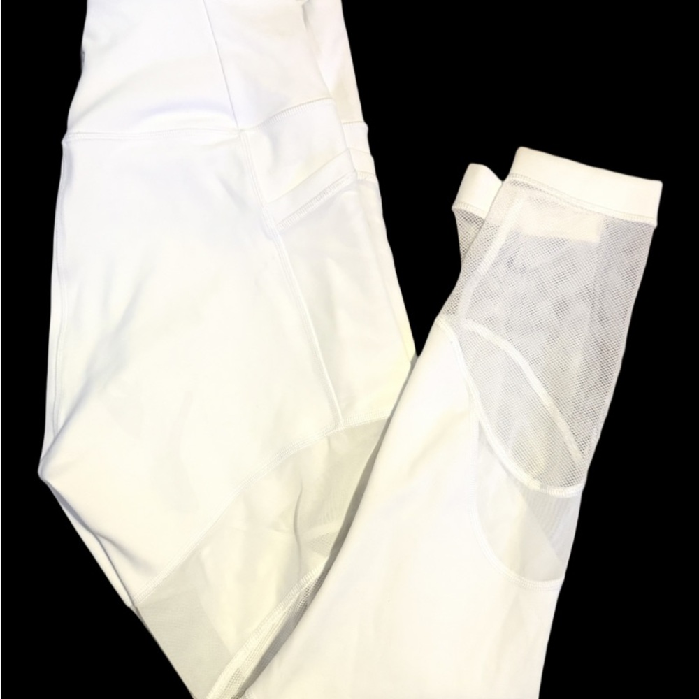 Lululemon White Mesh Panel Leggings, NEW, never worn